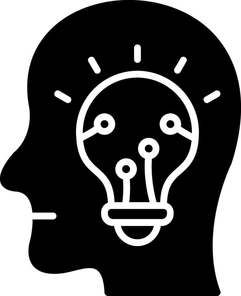 Creative Thinking Glyph Icon vector