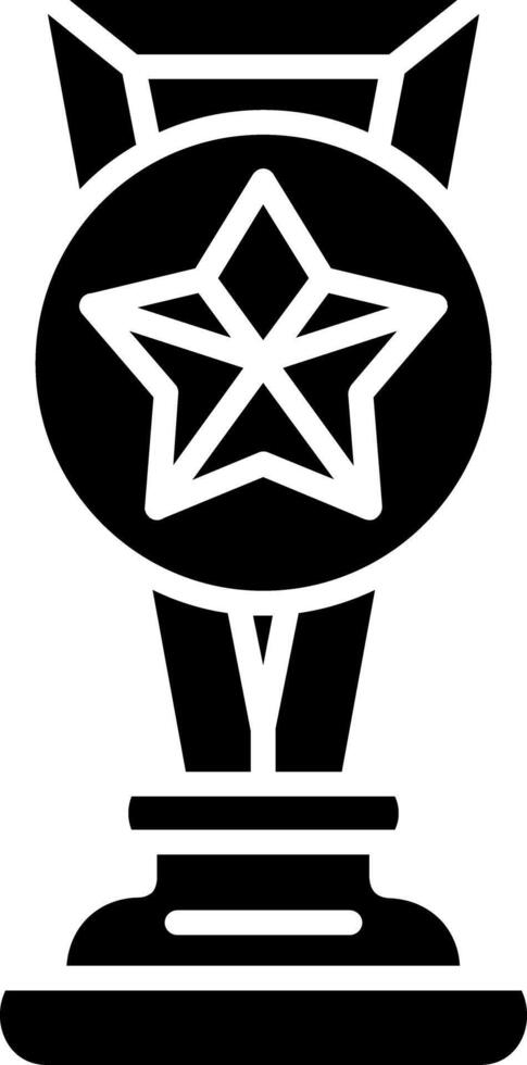 Trophy Star Glyph Icon vector