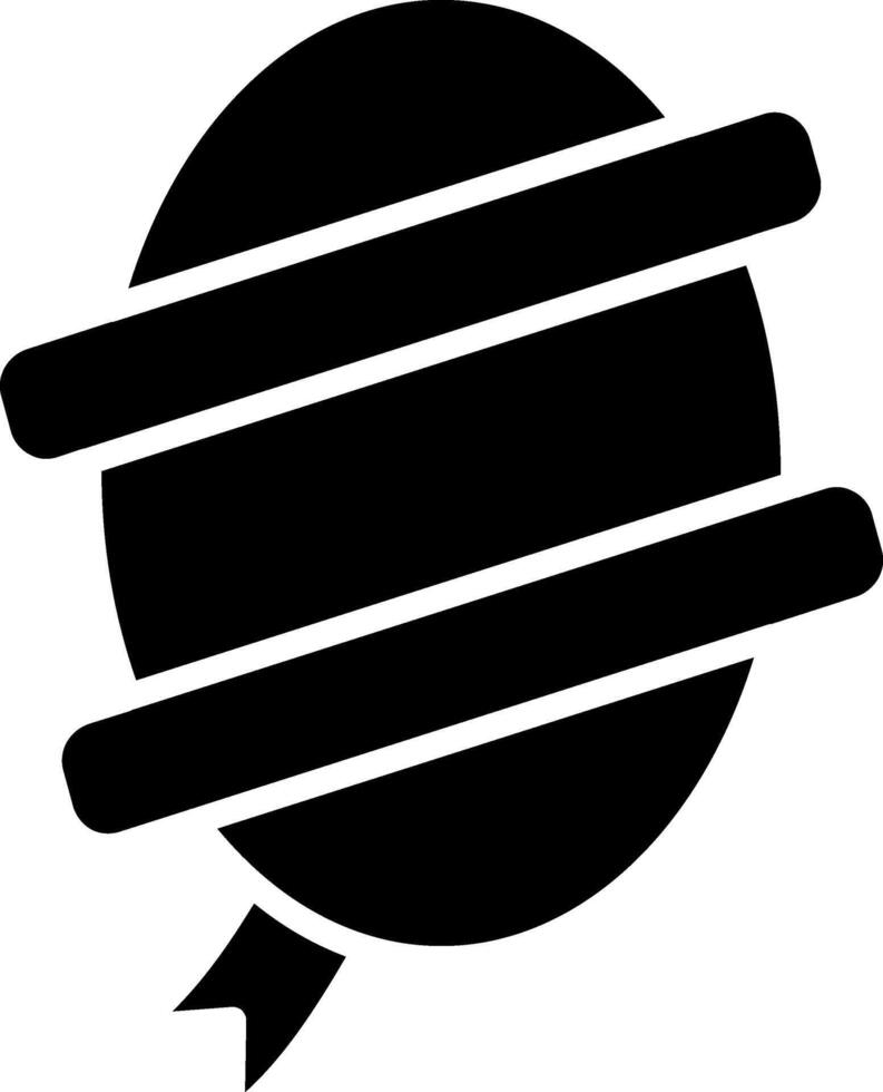 Circle Ribbon Glyph Icon vector