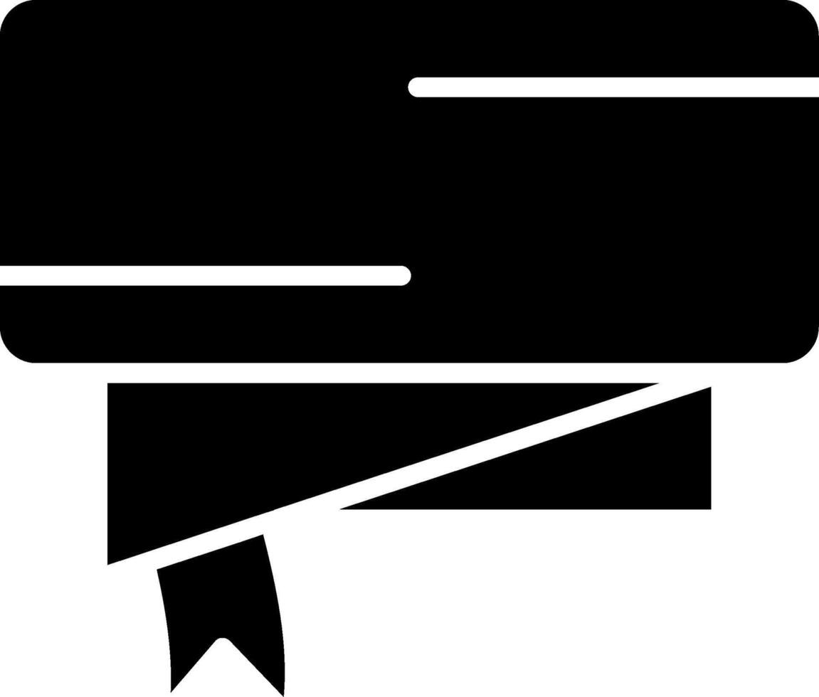 Folded Ribbon Glyph Icon vector