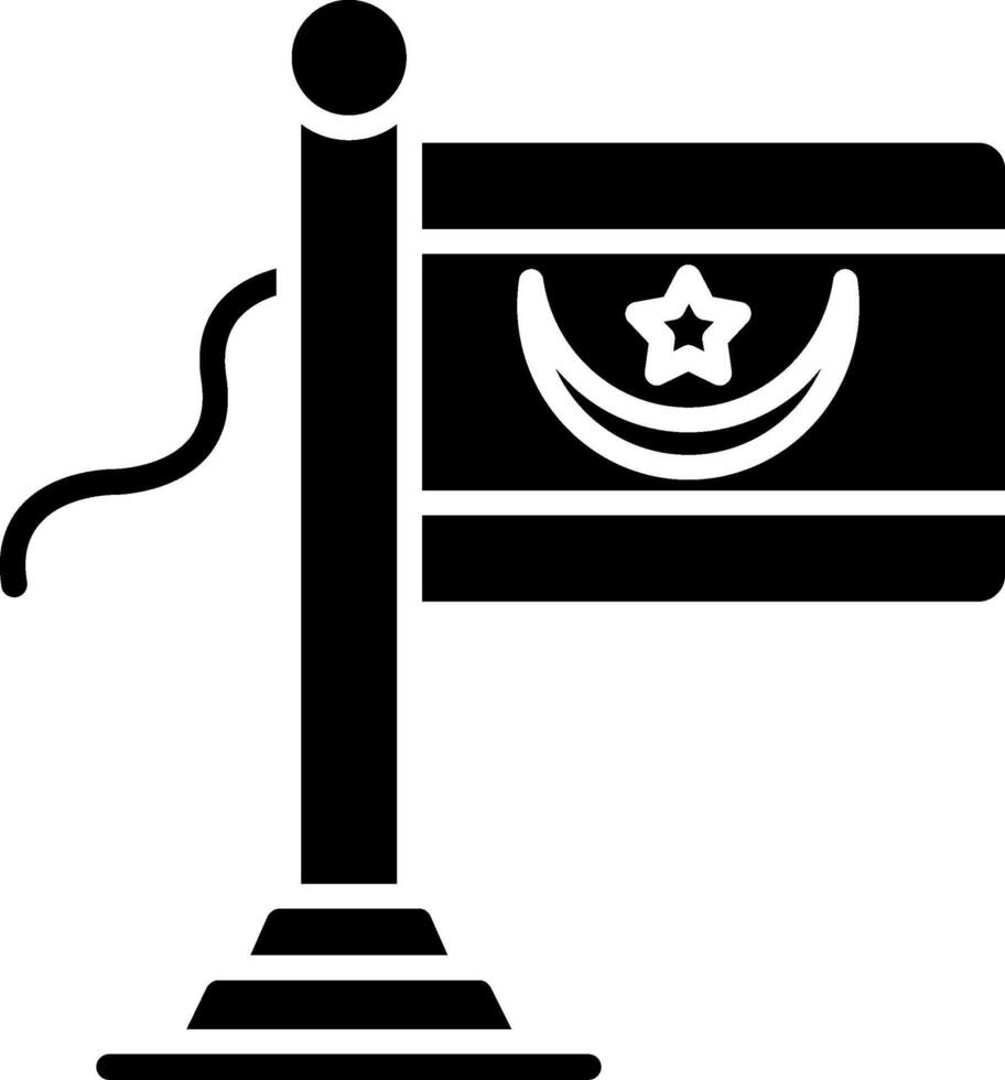 Mauritania Flag Glyph Icon vector