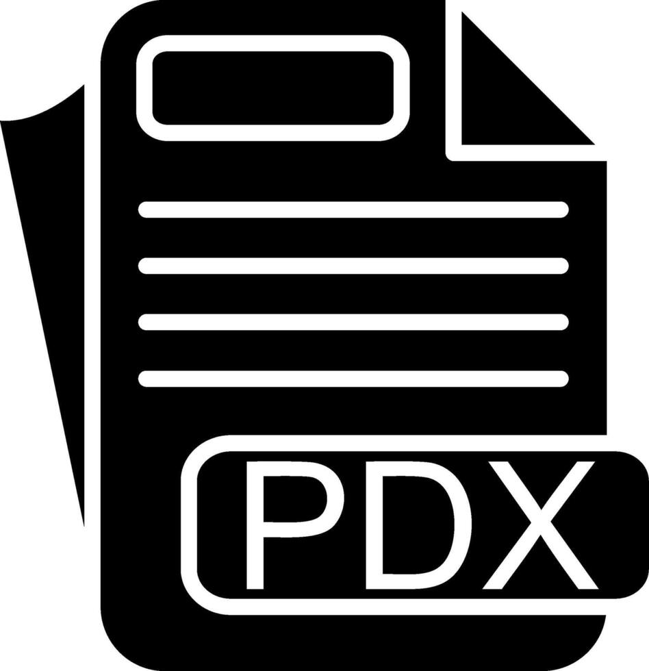 PDX File Format Glyph Icon vector