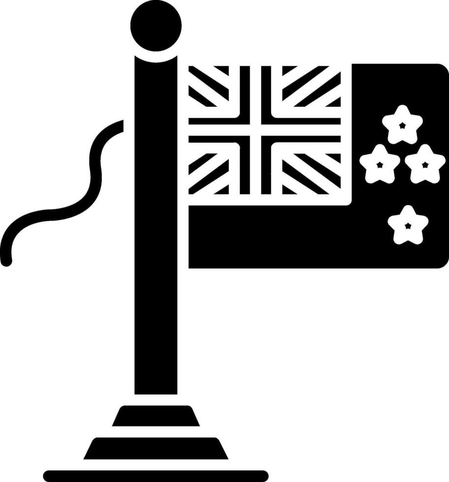 New Zealand Flag Glyph Icon vector