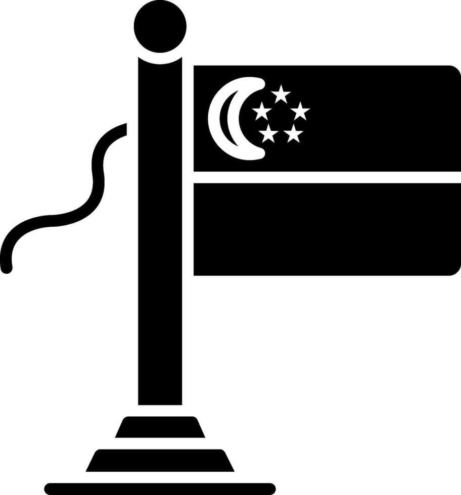 Singapore Flag Glyph Icon vector