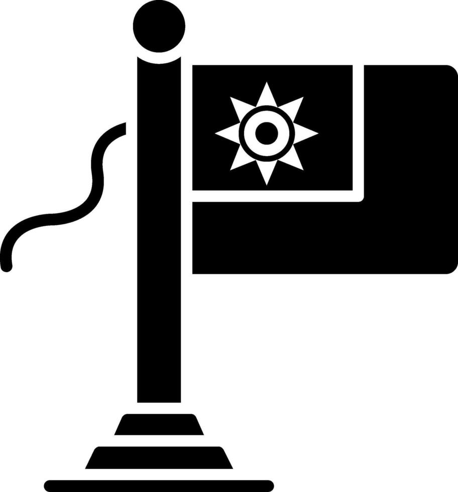 Taiwan Flag Glyph Icon vector