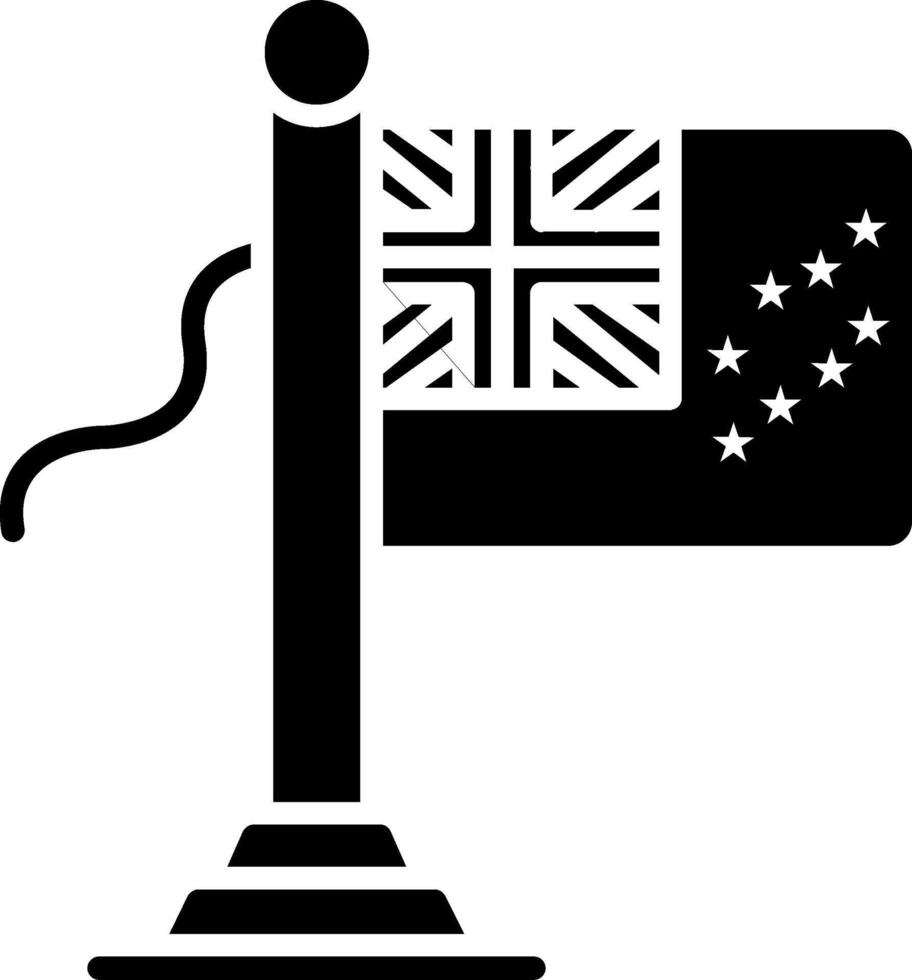 Tuvalu Flag Glyph Icon vector