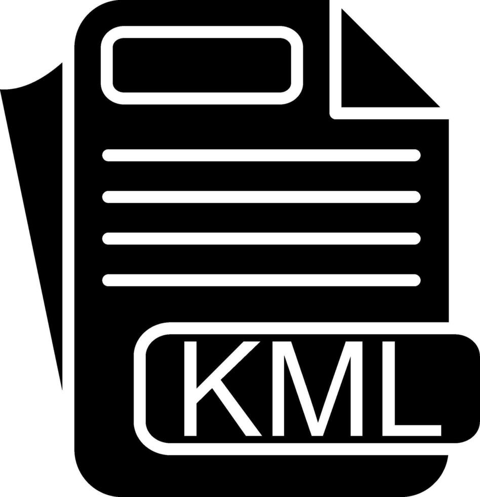 KML File Format Glyph Icon vector