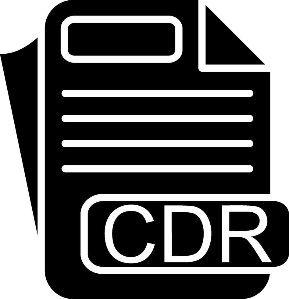 CDR File Format Glyph Icon vector