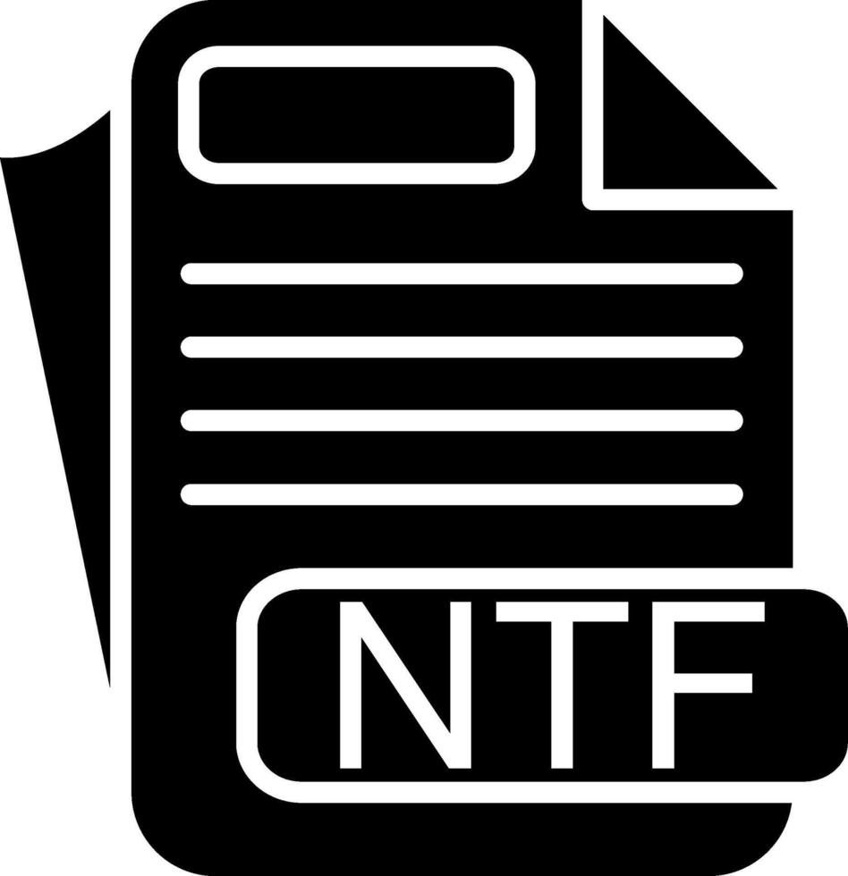 NTF File Format Glyph Icon vector