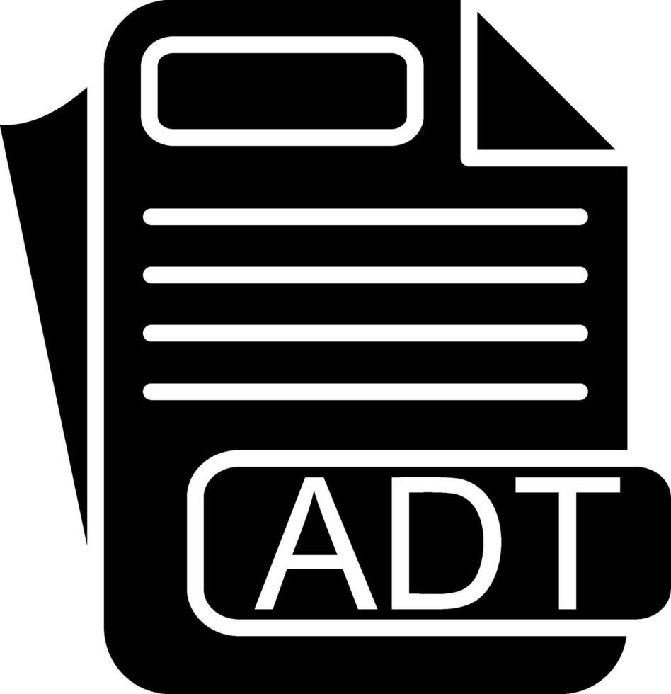 ADT File Format Glyph Icon vector