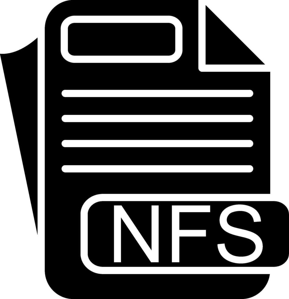 NFS File Format Glyph Icon vector