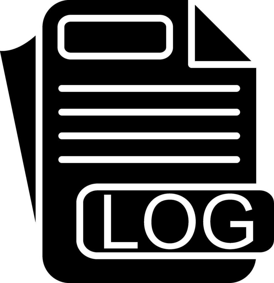 LOG File Format Glyph Icon vector