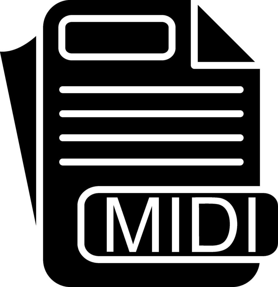 MIDI File Format Glyph Icon vector