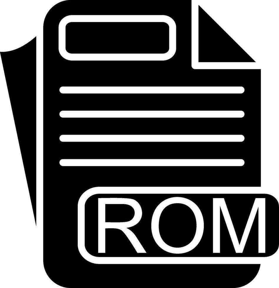 ROM File Format Glyph Icon vector