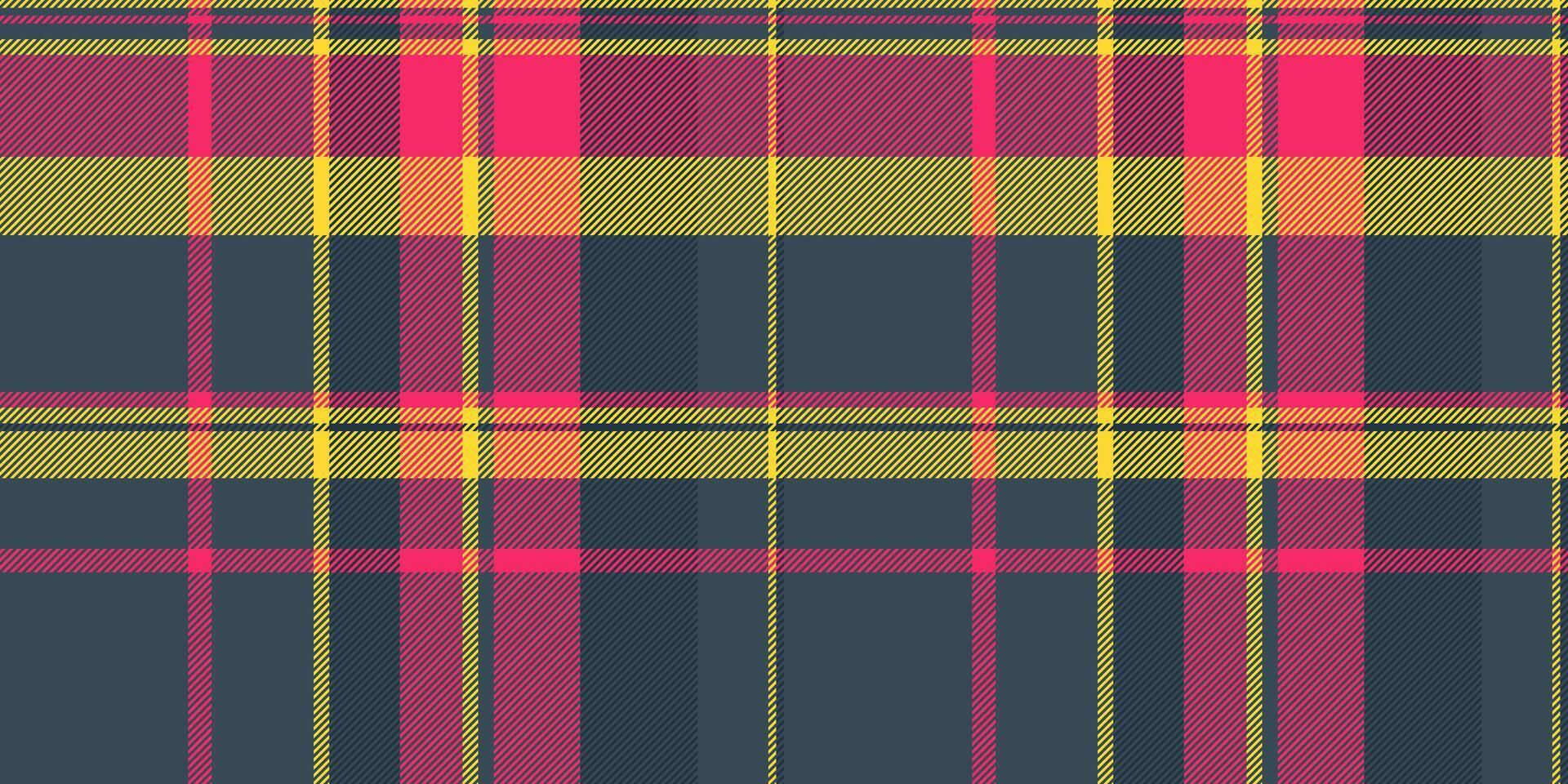 Multicolor texture textile check, genuine fabric pattern. Tradition seamless tartan plaid background in cyan and red colors. vector
