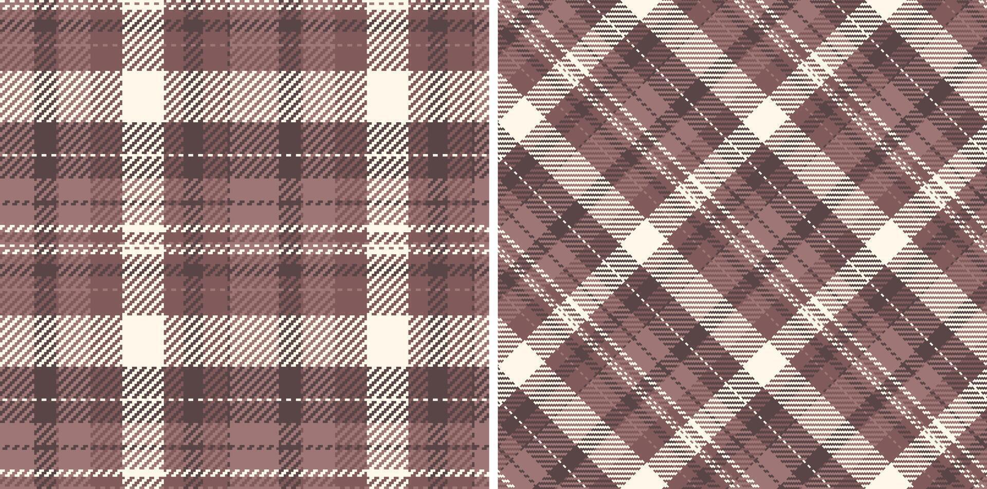 Plaid fabric pattern of textile tartan seamless with a background check texture. Set in fall colors of new year celebration ideas. vector
