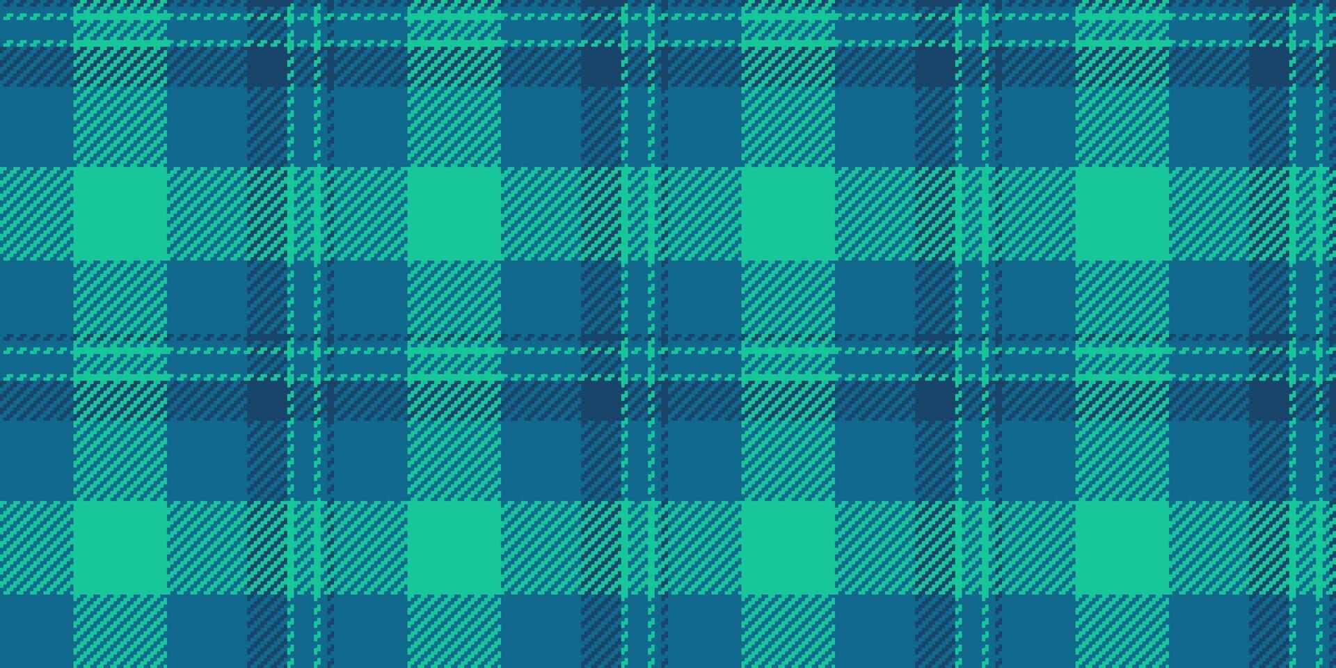 Gingham tartan pattern fabric, decoration textile plaid background. Stripe texture seamless check in cyan and teal colors. vector
