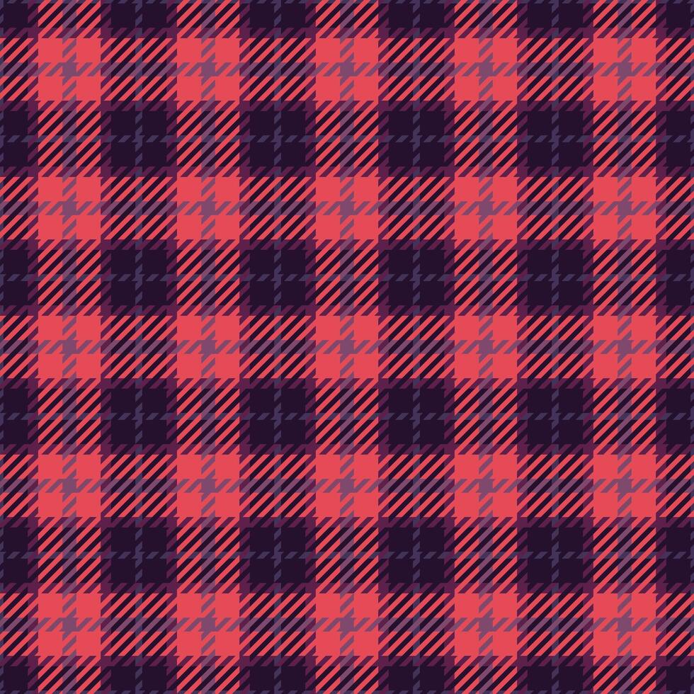 Other fabric background seamless, picnic blanket check texture tartan. Present pattern textile plaid in pink and dark colors. vector