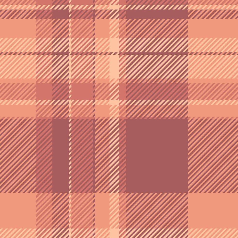 Rosa check seamless plaid, checks background tartan textile. Vertical fabric texture pattern in red and orange colors. vector