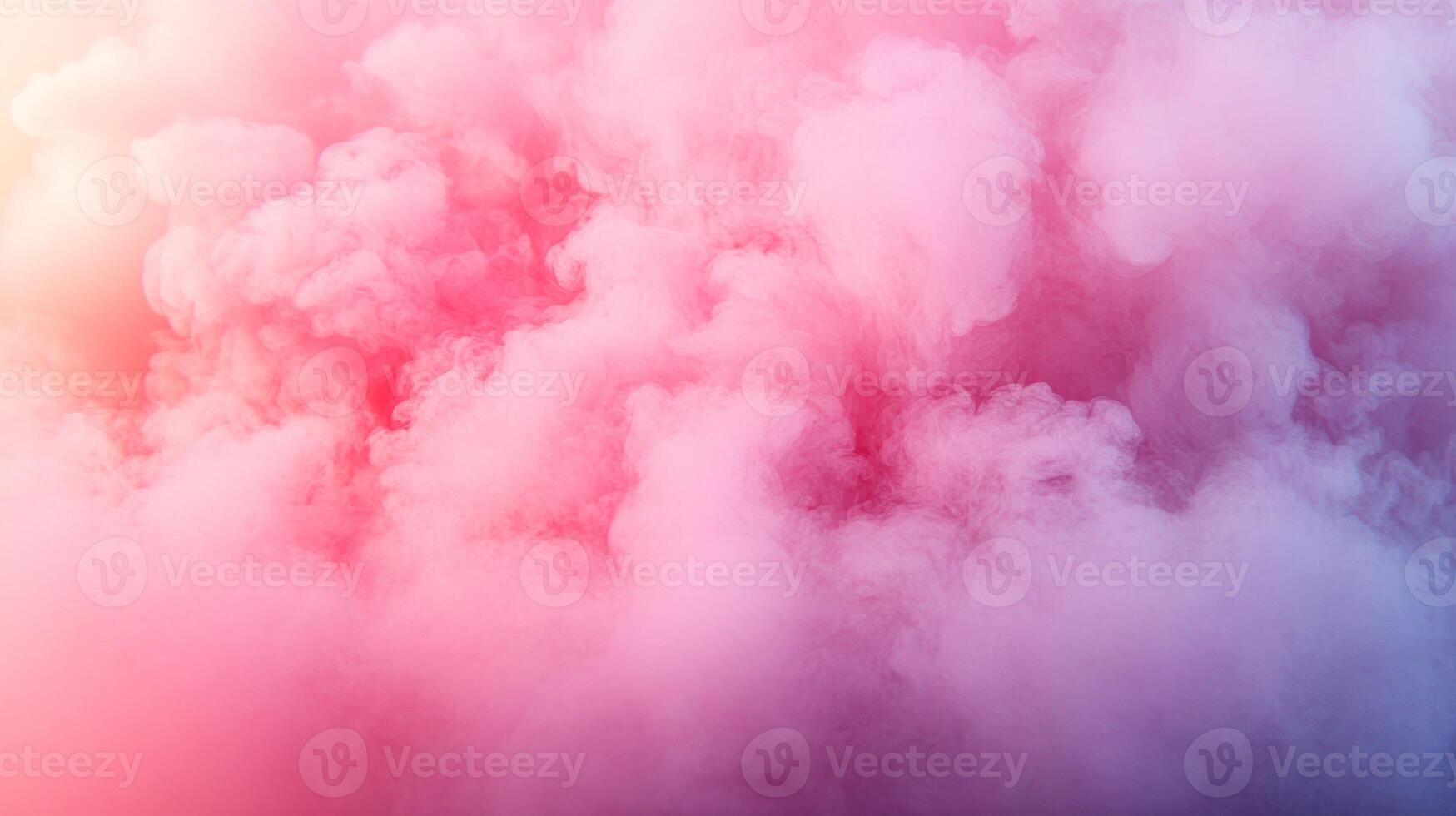 Billowing clouds of pink and purple smoke fill the atmosphere, creating a lively and colorful backdrop at sunset photo