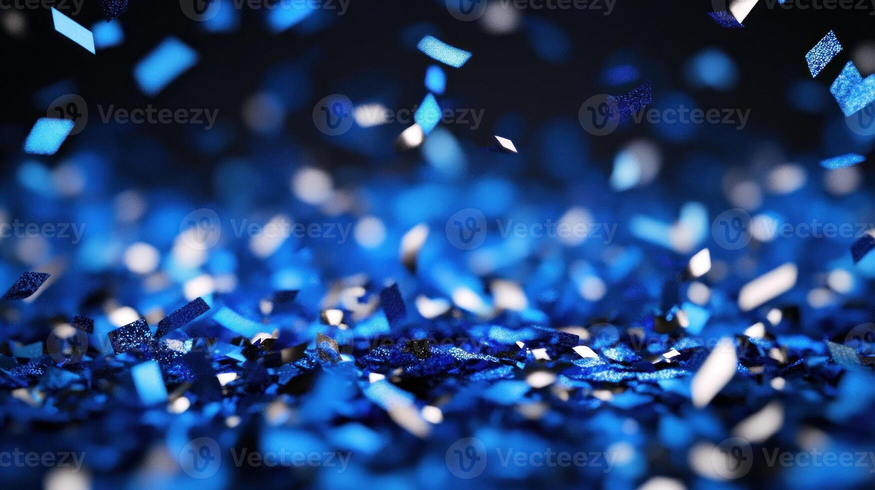 Colorful confetti cascades down, creating a lively atmosphere perfect for parties or special events photo