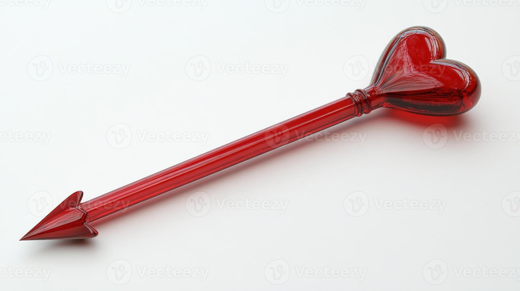 Decorative red arrow with heart shape at one end, suitable for festive occasions or romantic gifts photo