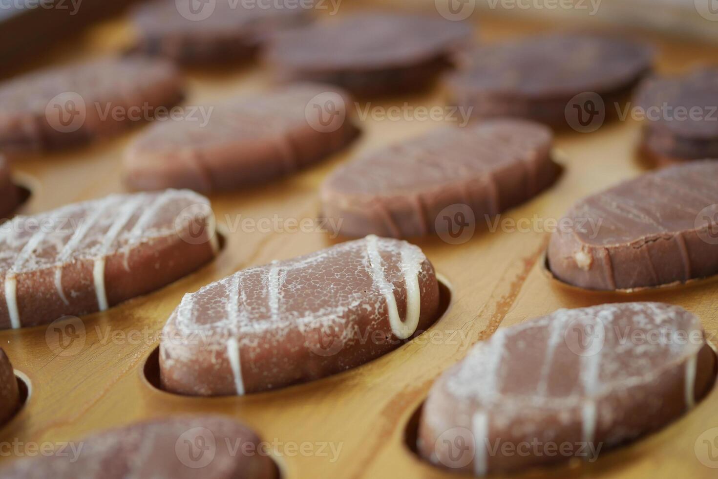 Irresistibly Delicious Chocolate Cookies adorned with a White Drizzle photo