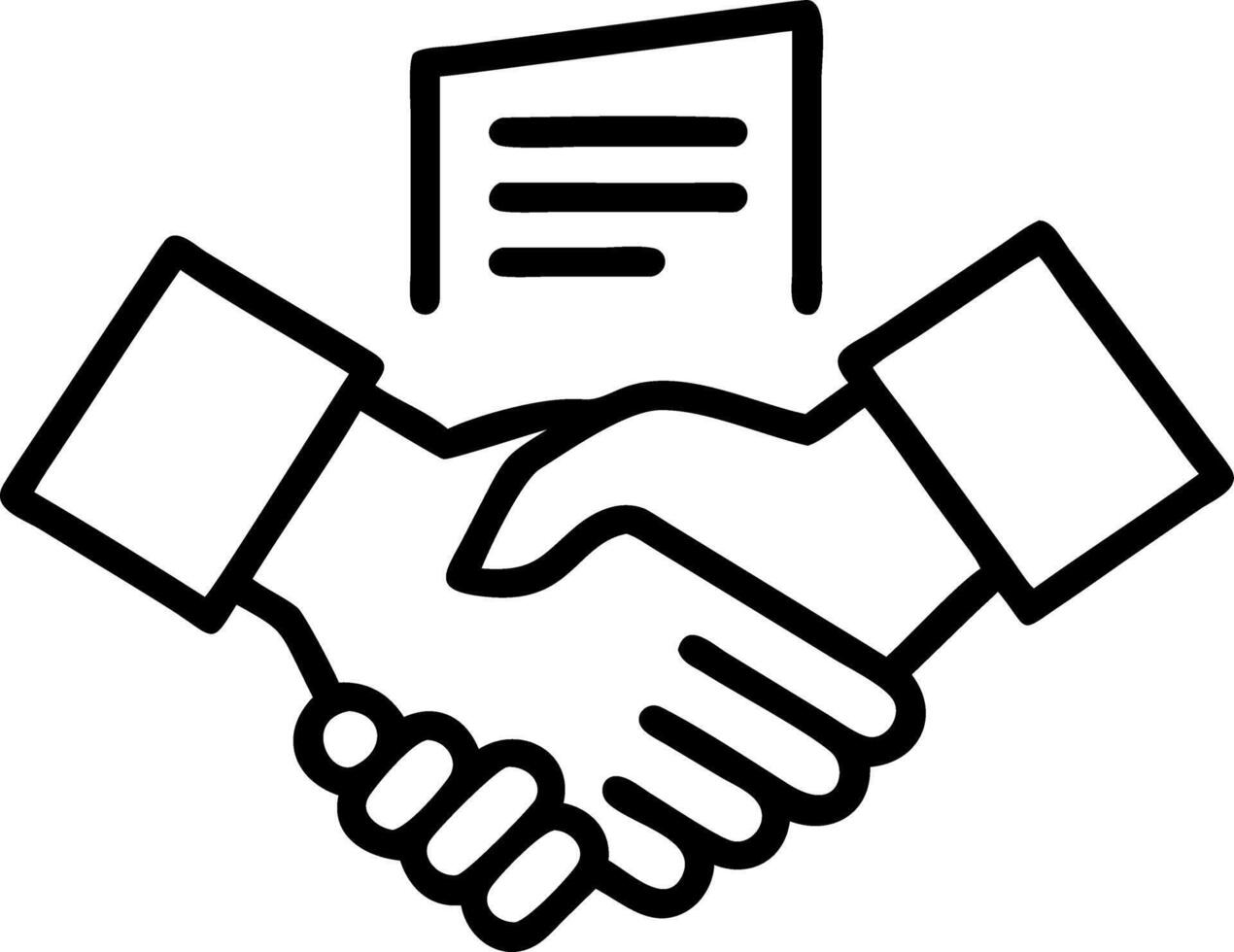 A dynamic scene of business professionals shaking hands over financial documents on a plain white table captured with a steady cam to emphasize agreement and partnership concept a vector