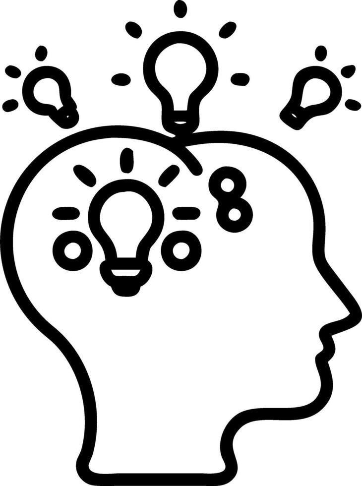 Abstract human head silhouette with leadership symbols and bokeh lights vector