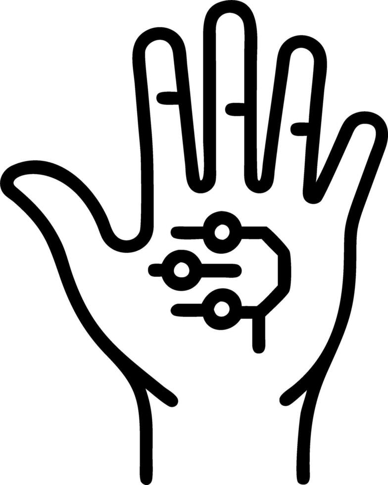 Biometric payment hand scan vector