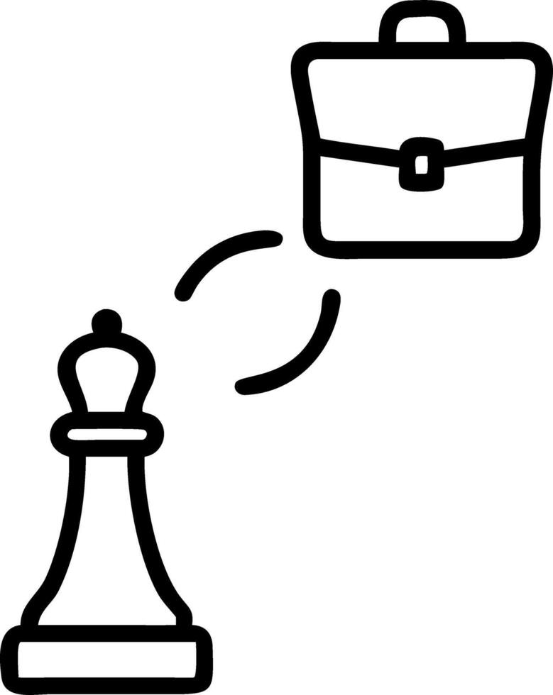 Briefcase and chess king floating above white background for corporate leadership vector
