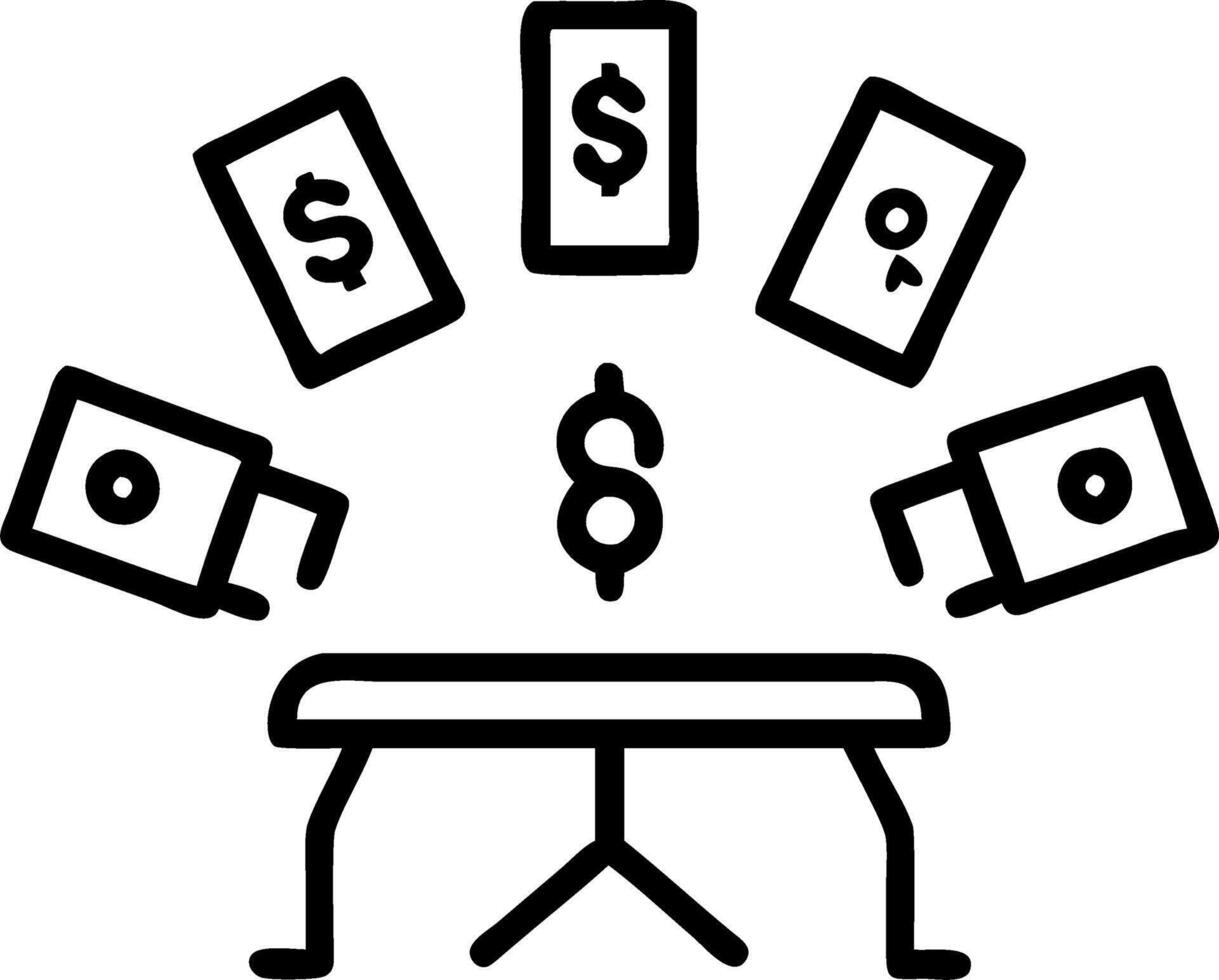 Business conference table with glowing financial data charts vector