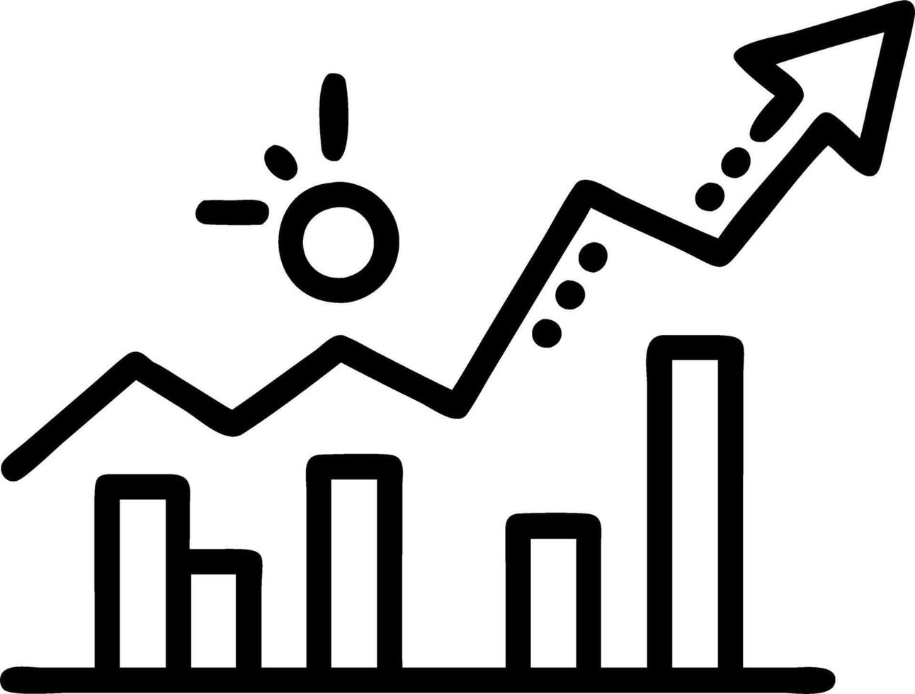 Business graph silhouette over bokeh digital art vector