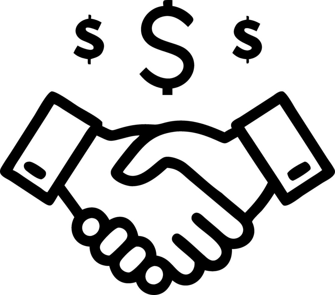 Business handshake a dollar sign and a contract in a repeatable tile background with a plain white backdrop designed to convey partnerships and financial agreements vector