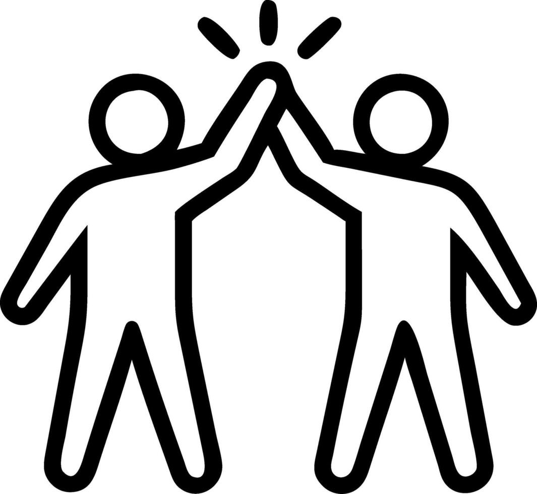 Business team celebrating a success with high fives in office vector