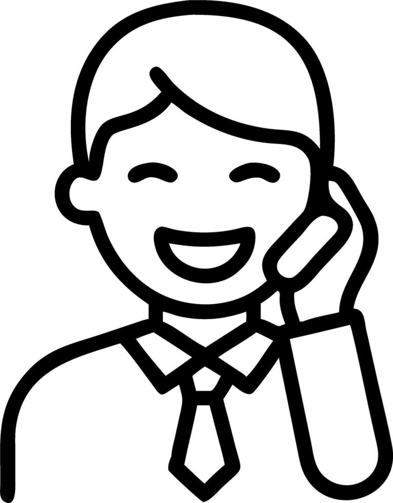Businessman laughing during a phone call vector
