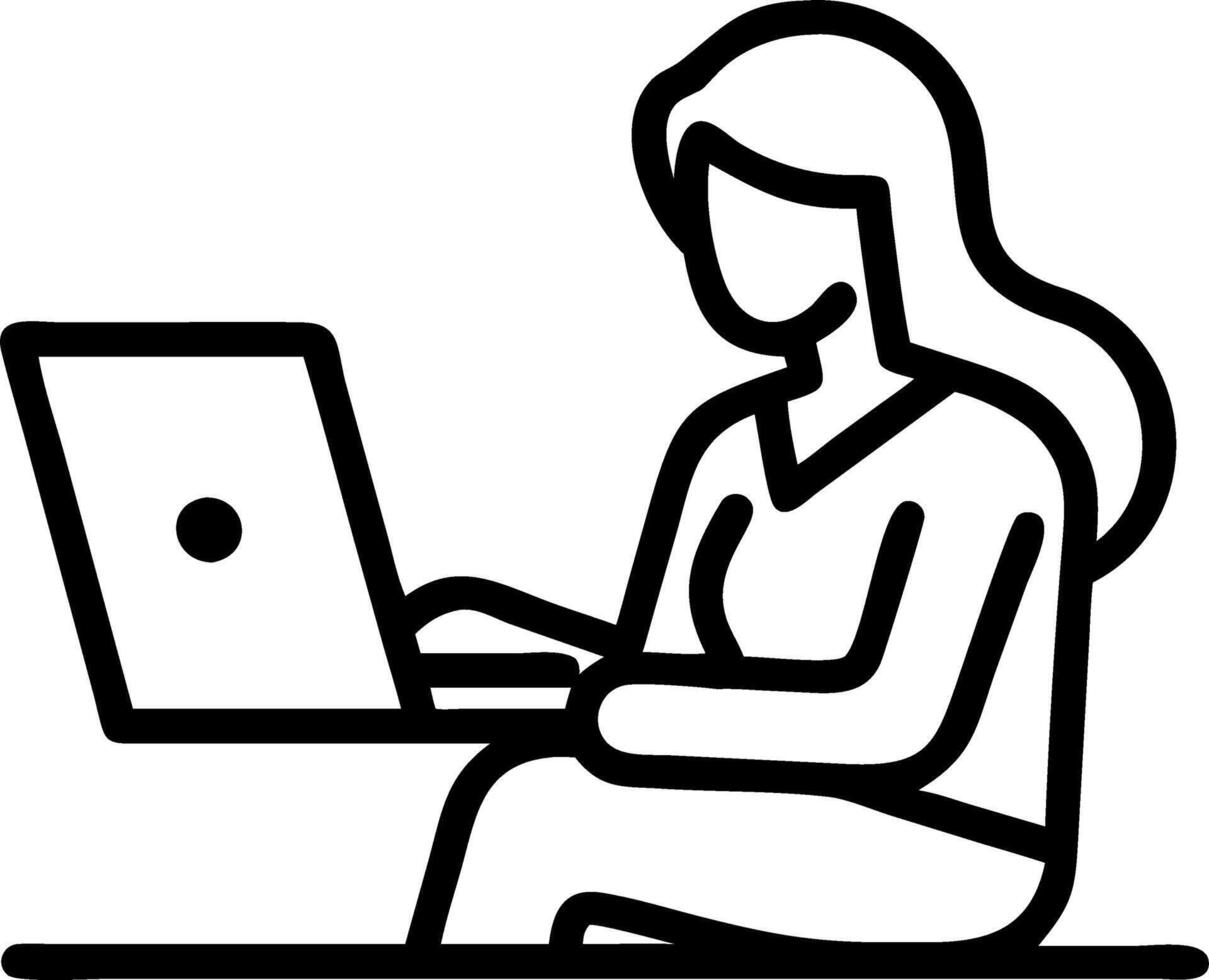 Businesswoman checking emails while waiting at airport vector