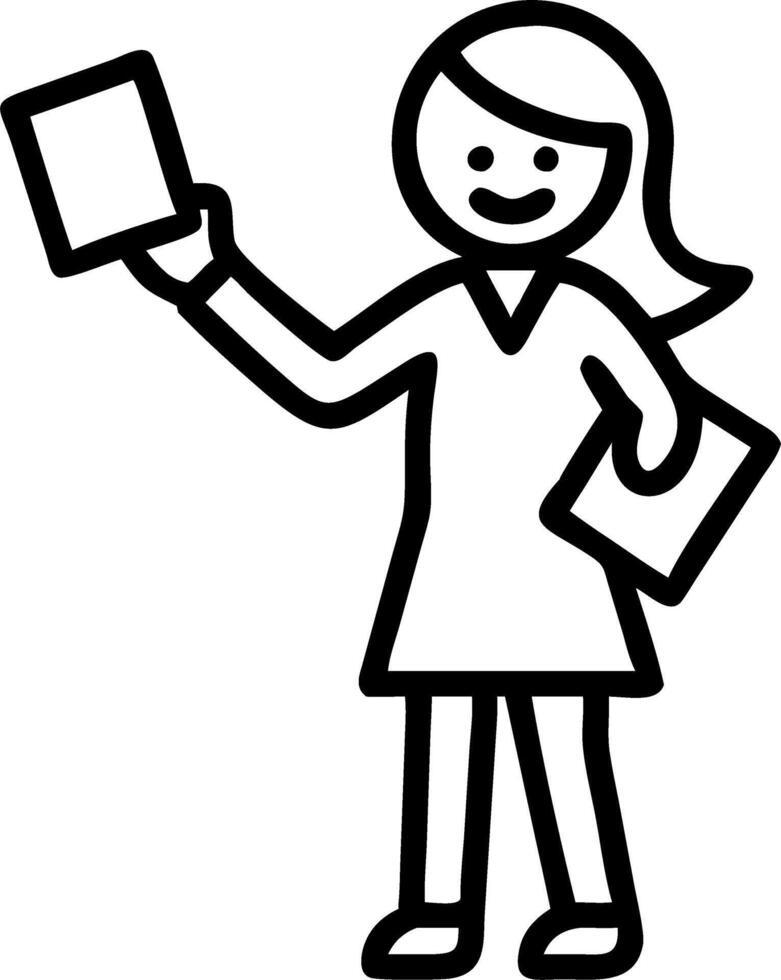 Businesswoman handing out discount flyers on a busy street vector
