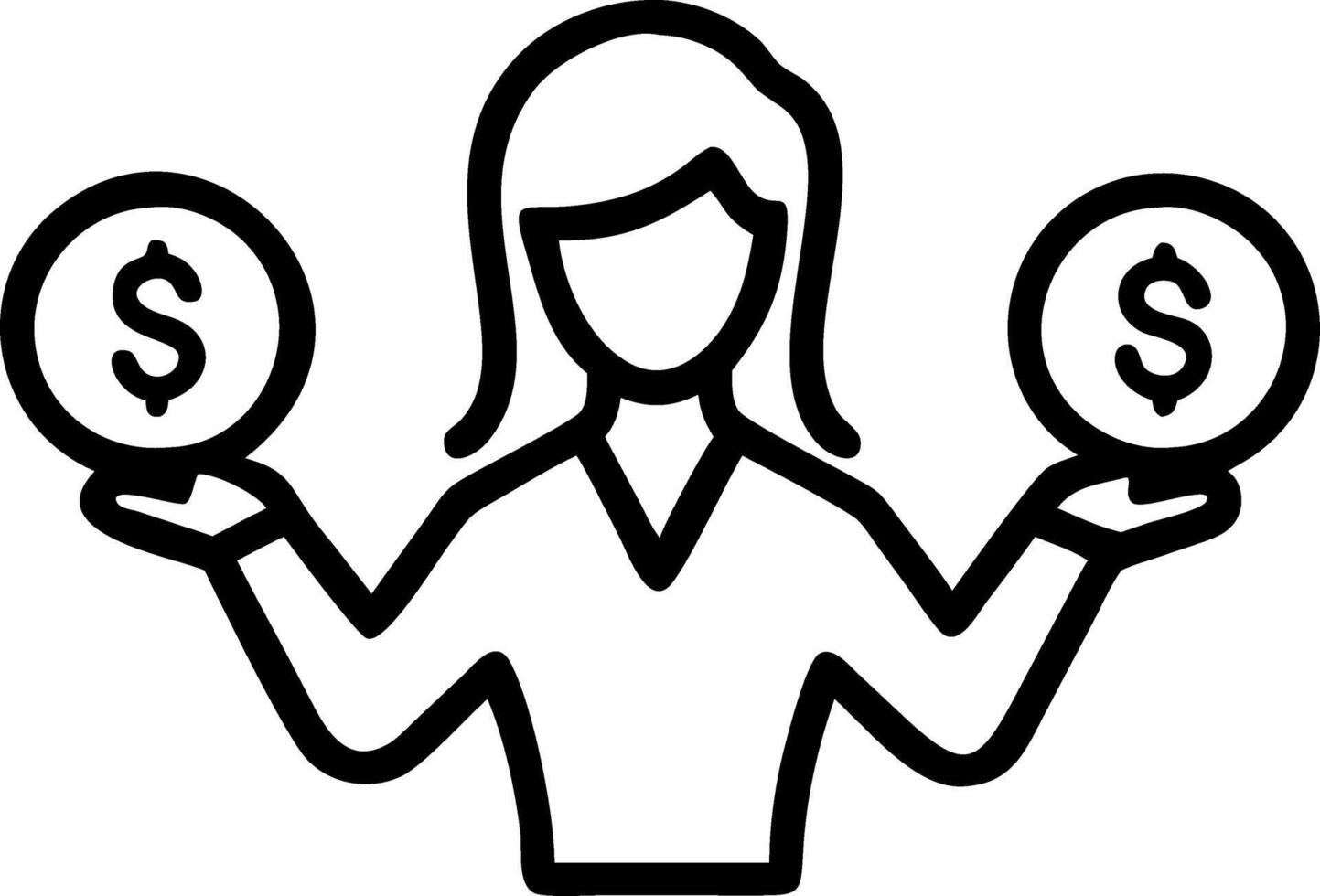 Businesswoman handing out branded currency shaped stress balls at a conference vector