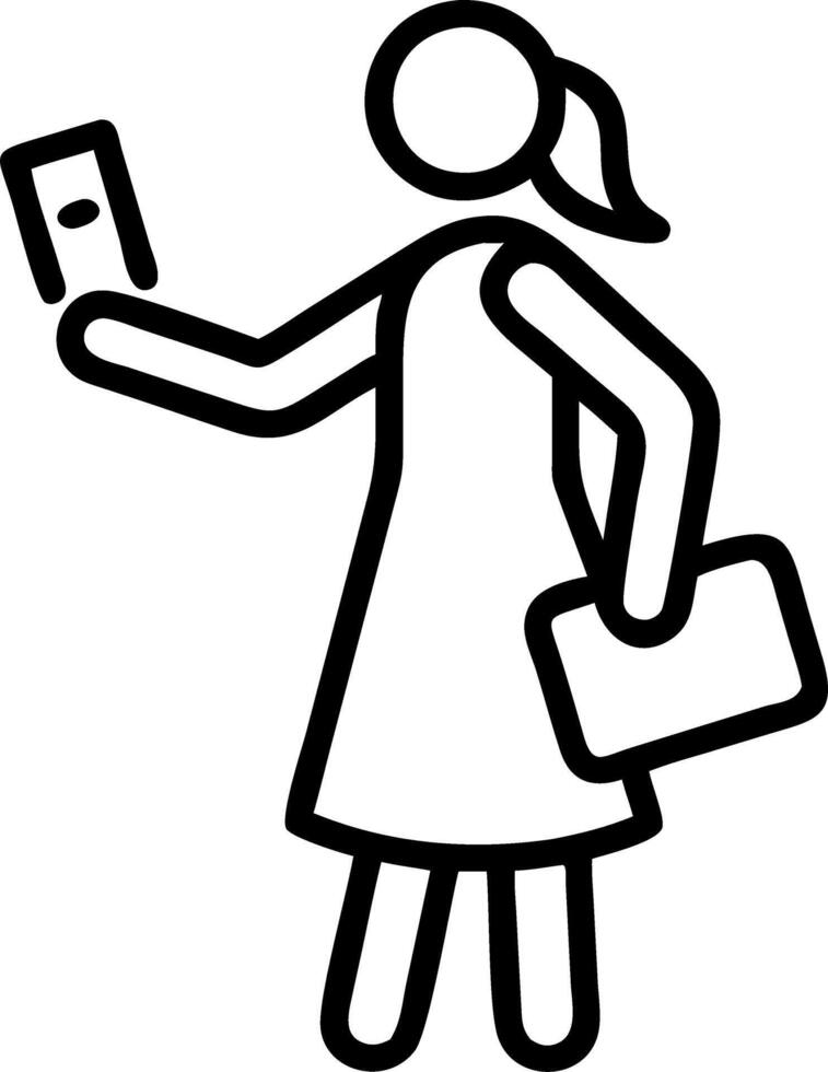 Businesswoman making a mobile payment in a busy street vector
