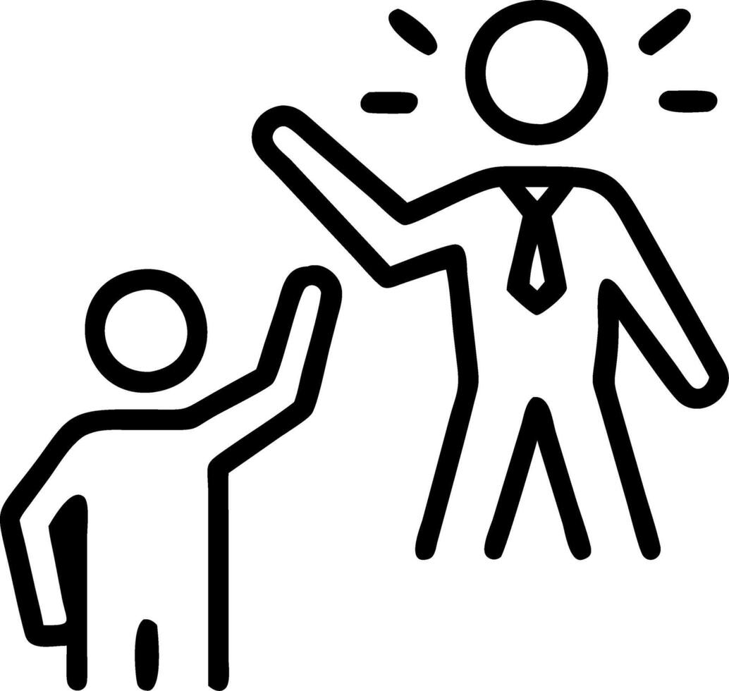 Candid business leader mentoring a colleague in the office vector