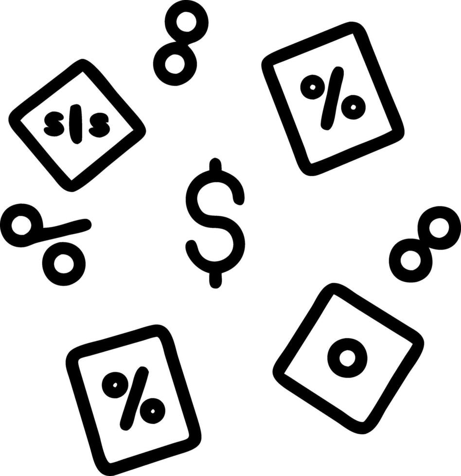Cartoon style tiles with floating dollar signs and promotional icons vector