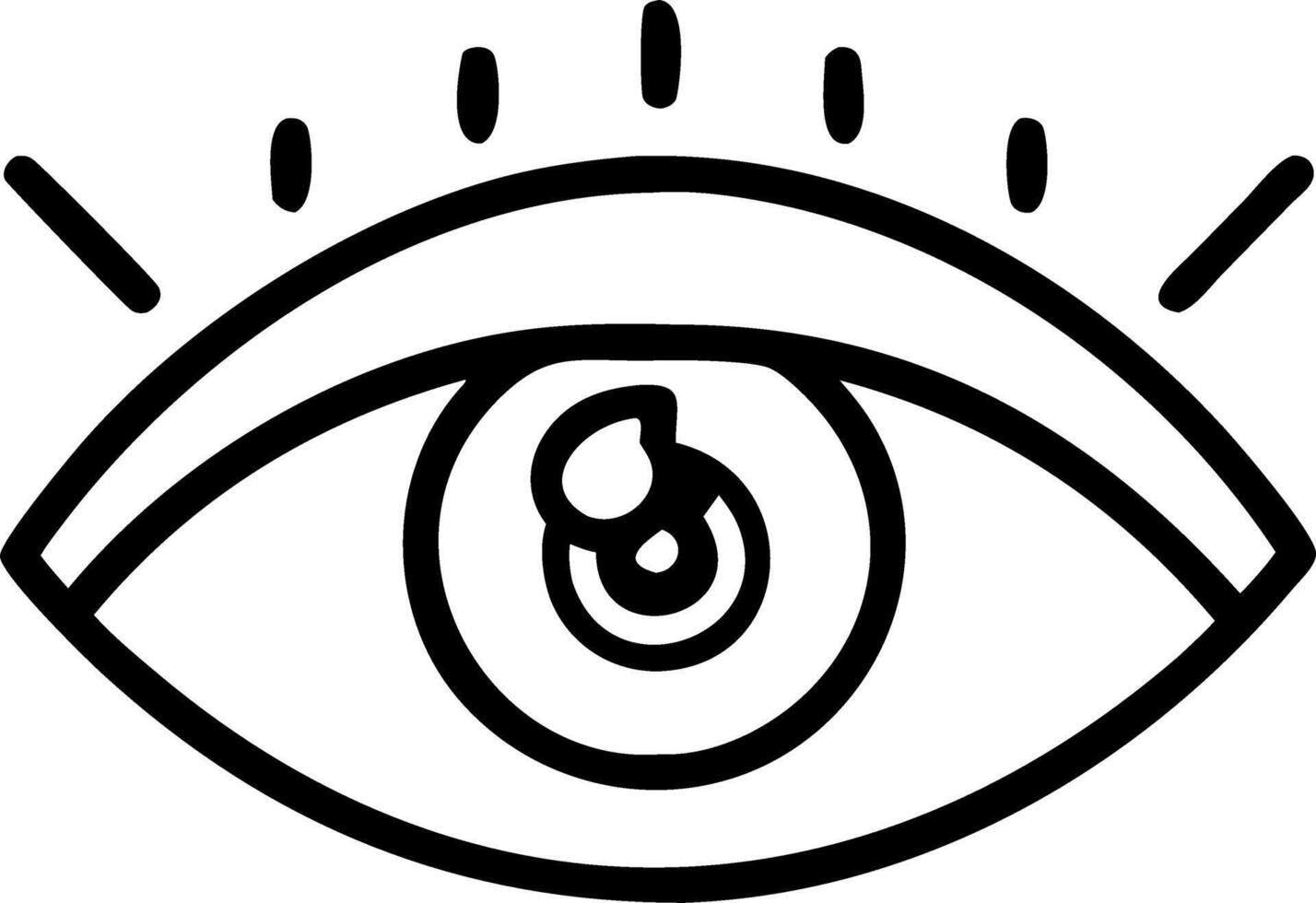 Close up of a businesspersons eye with digital marketing icons reflected vector