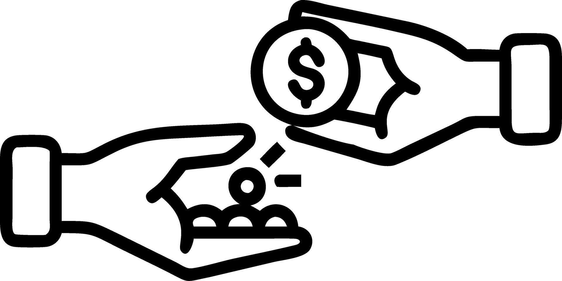 Close up of robotic hands exchanging a glowing digital coin symbolizing financial responsibility vector