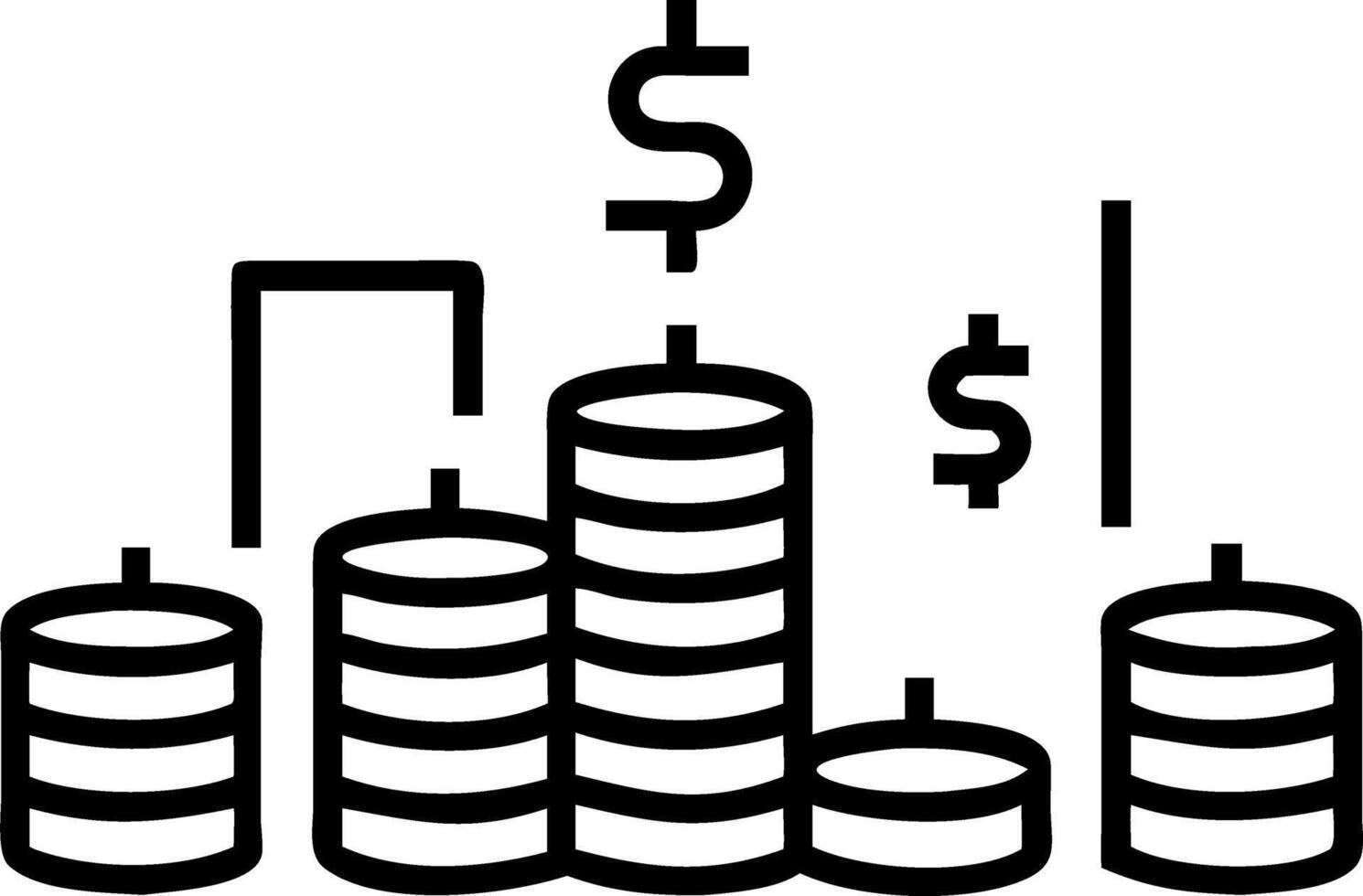 Coin stack skyline vector