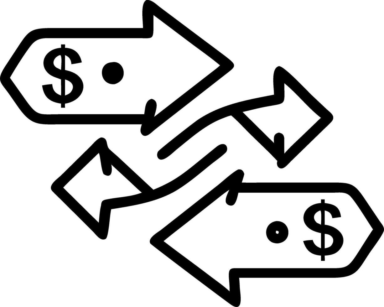 Floating discount arrows with currency symbols and promotional tags vector