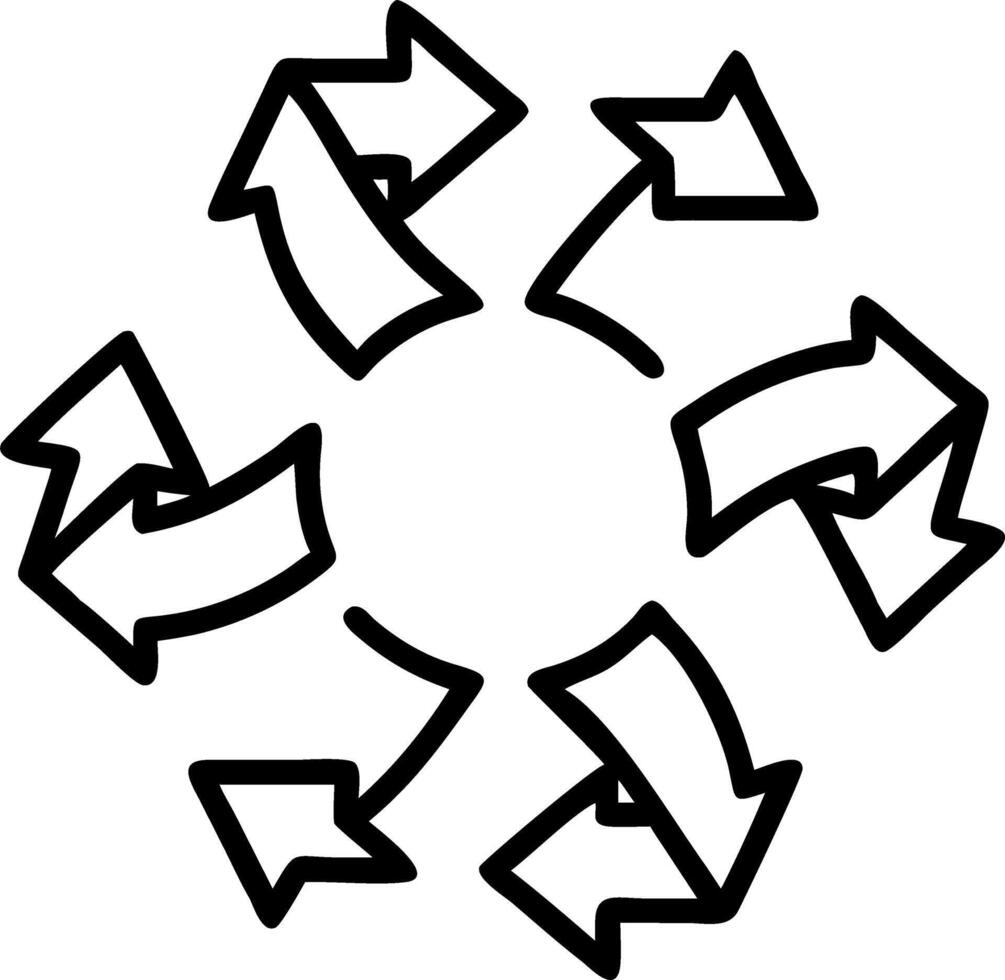 Flying golden arrows forming a circle symbolizing market trends and cycles vector