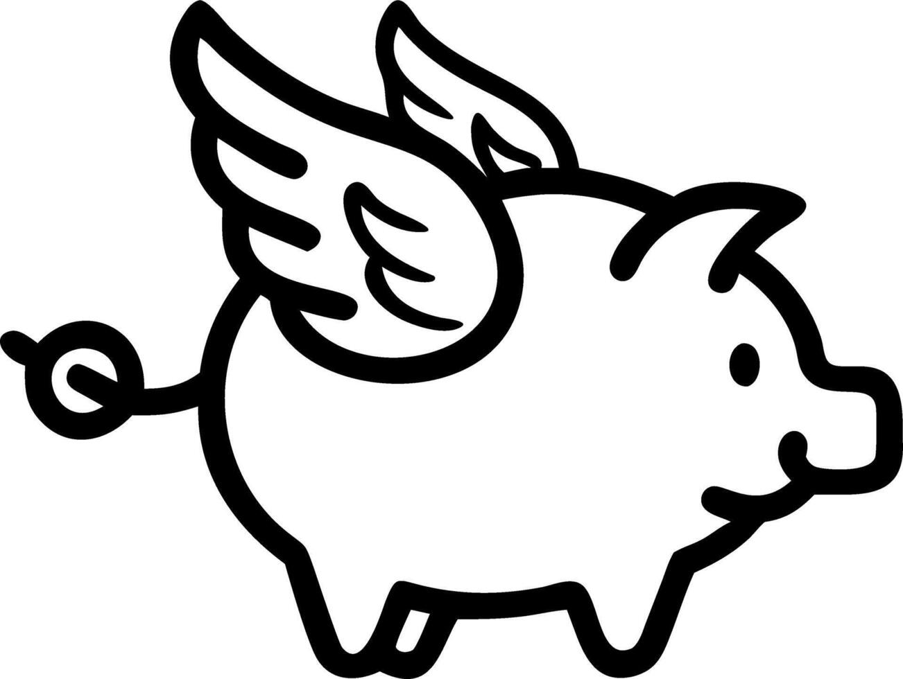 Flying golden piggy bank symbolizing savings and financial security vector