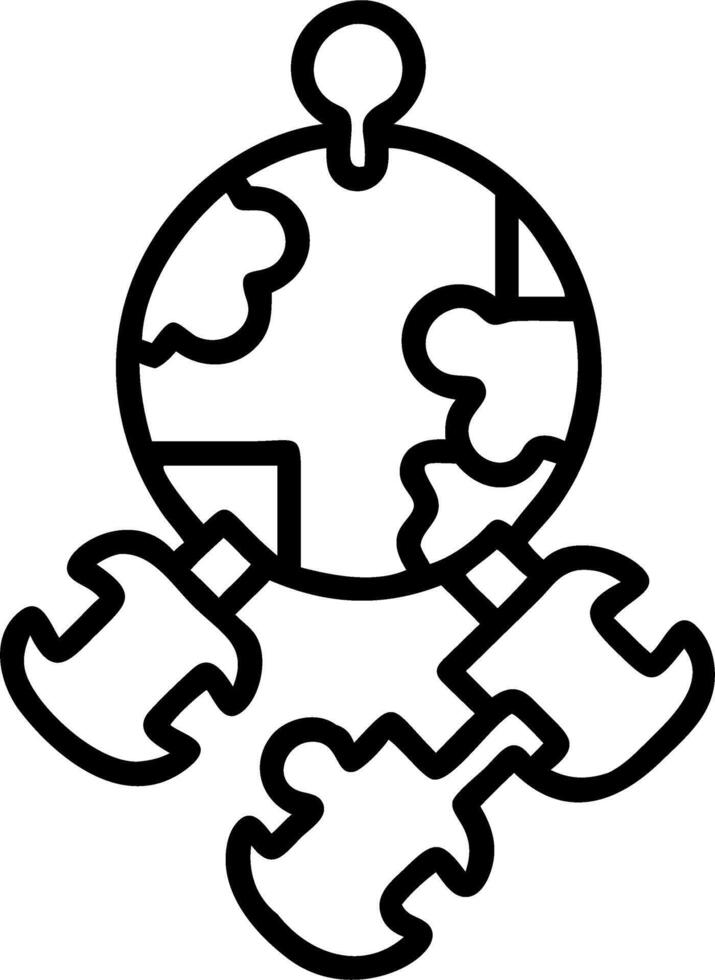 Floating puzzle pieces forming a globe isolated on white background vector