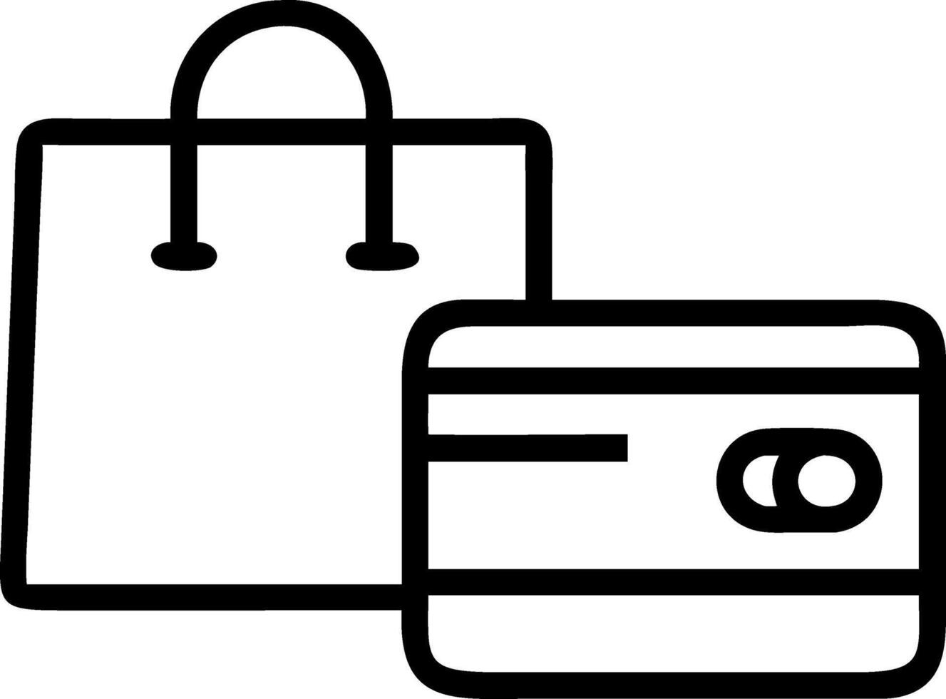 Levitating credit card and shopping bag symbolizing modern commerce vector